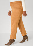 Faux Suede Straight Leg Pants