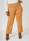 Faux Suede Straight Leg Pants