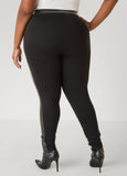 Faux Leather And Ponte Leggings