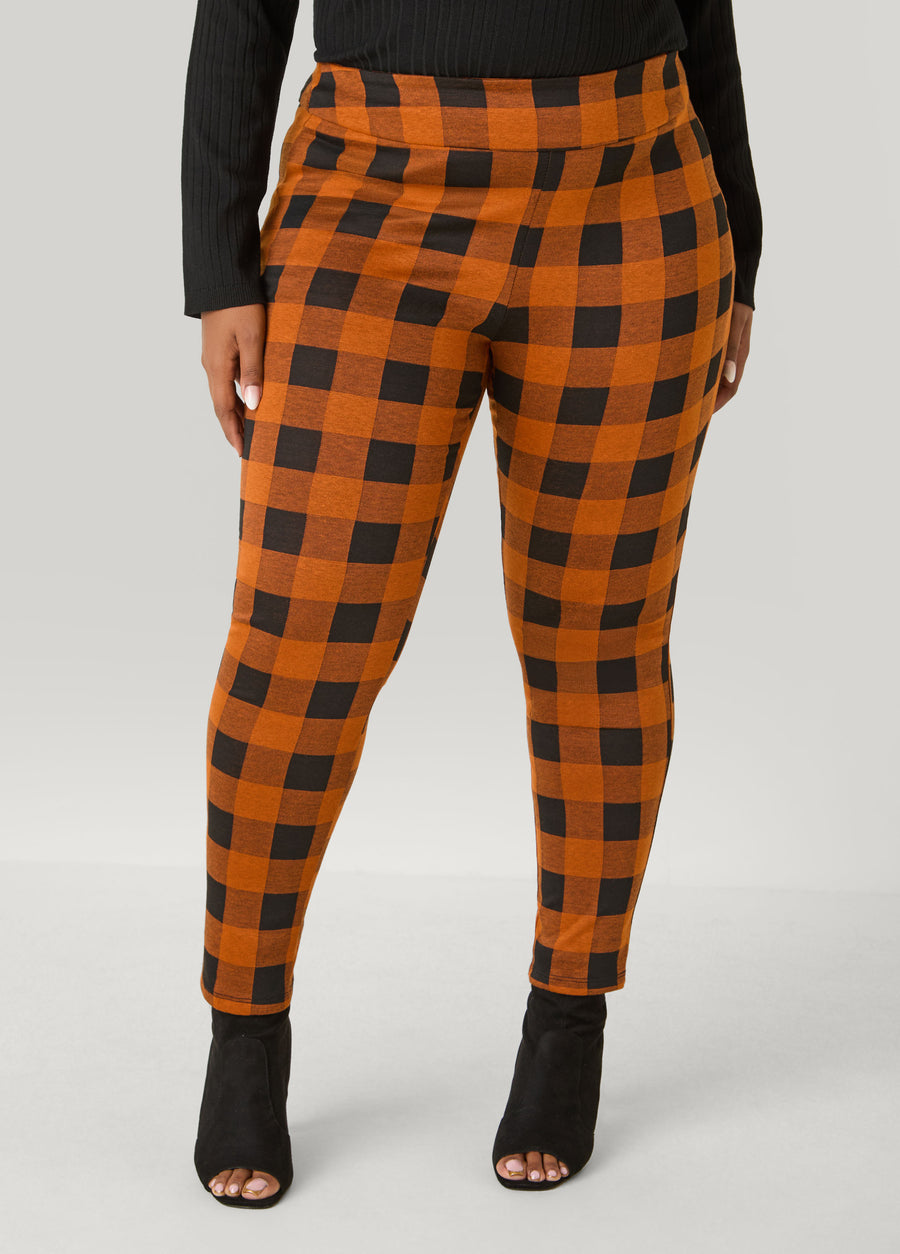 Mid Rise Buffalo Plaid Leggings