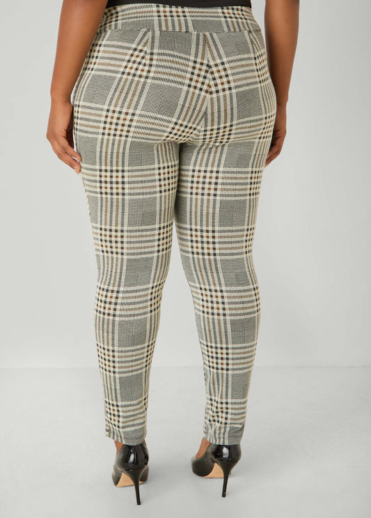 Mid Rise Plaid Leggings