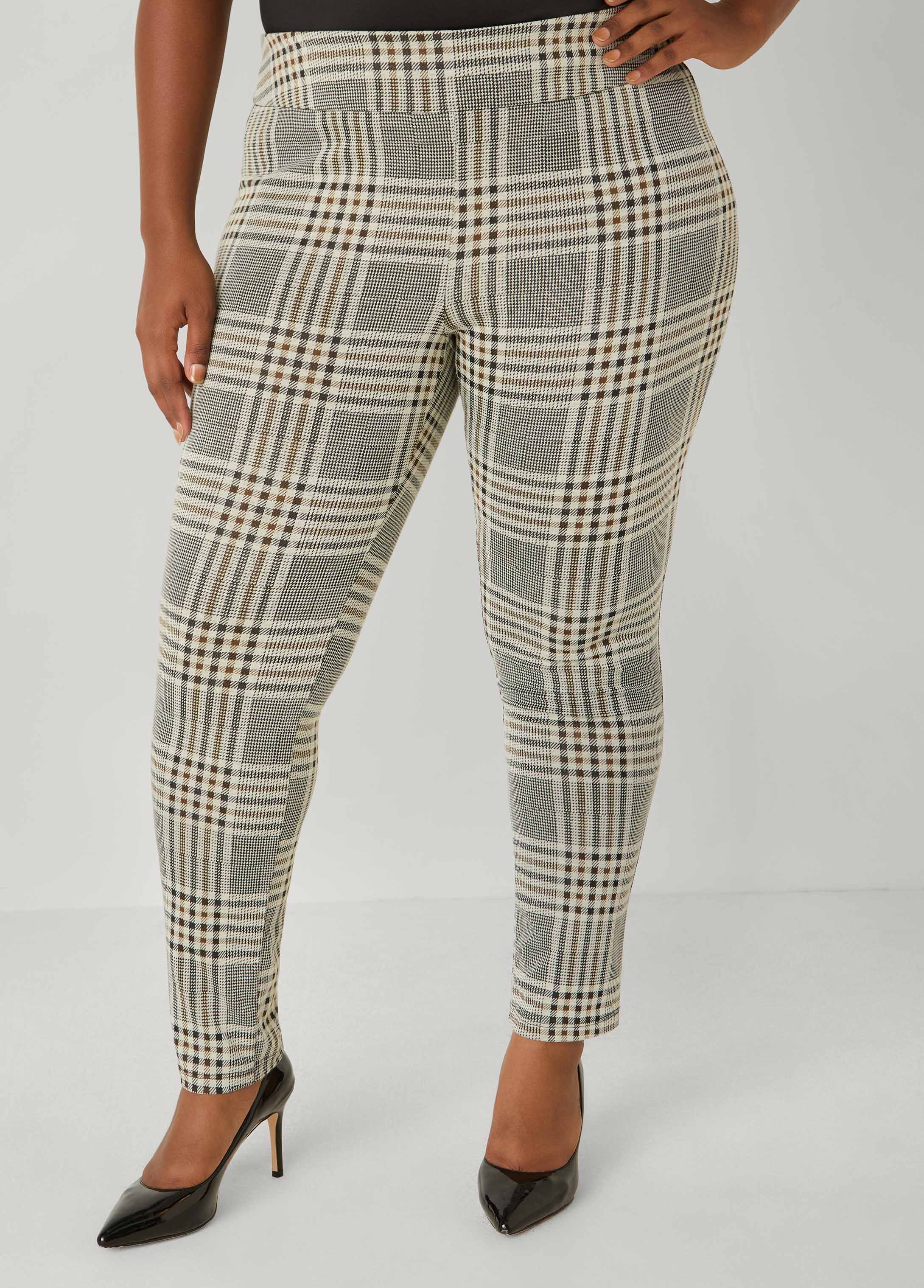 Mid Rise Plaid Leggings