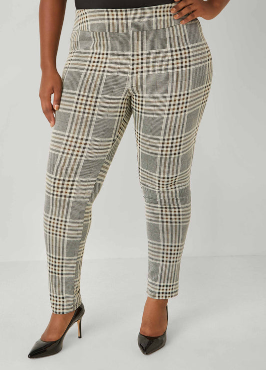 Mid Rise Plaid Leggings