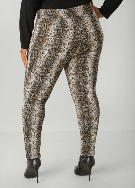 Mid Rise Snake Leggings