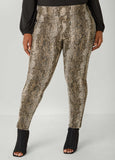 Mid Rise Snake Leggings