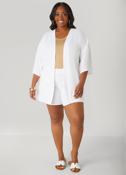 Matching Set Textured Mid Rise Shorts