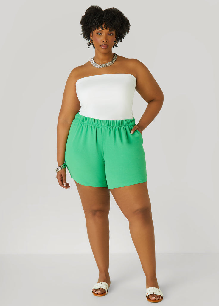 Textured Mid Rise Shorts – Ashley Stewart