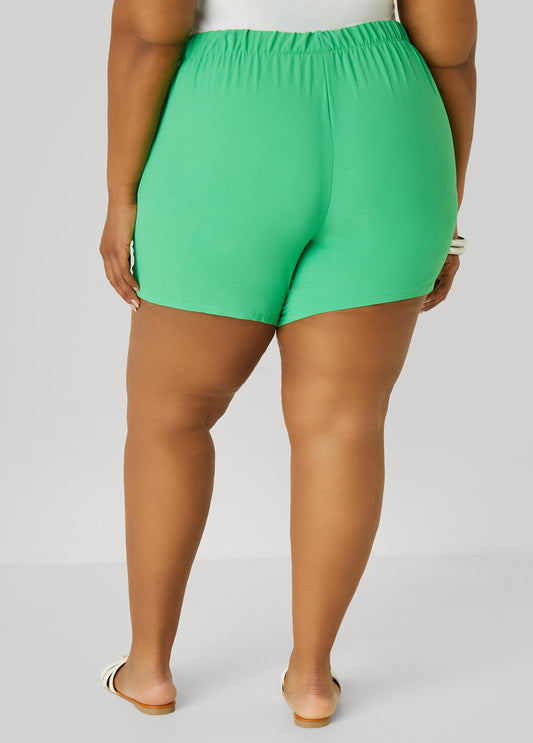 Textured Mid Rise Shorts