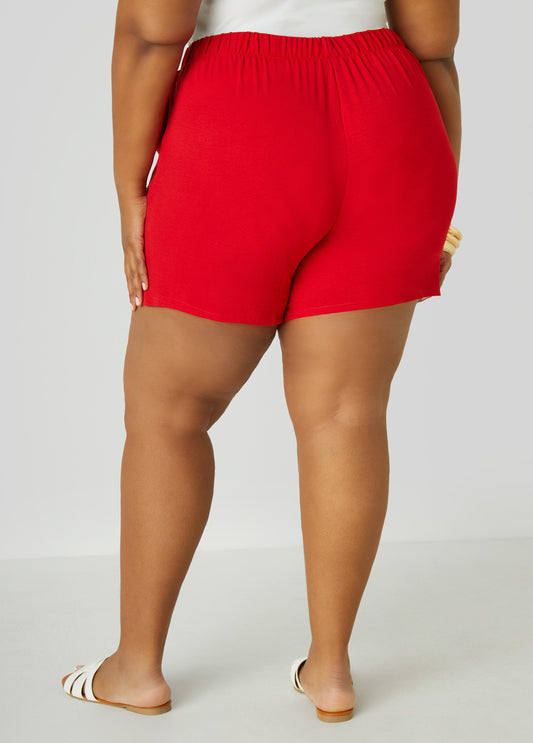 Textured Mid Rise Shorts