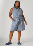 Plus Size Cotton And Linen Blend Shorts
