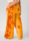Palm Print Cotton Gauze Pants