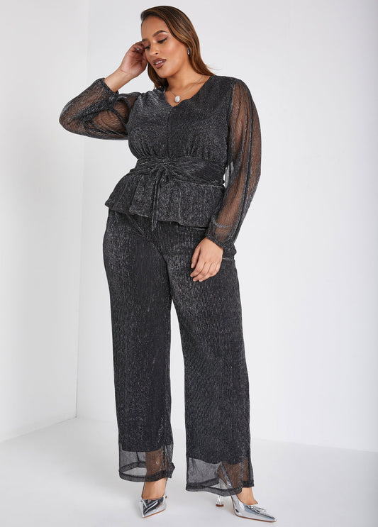 Plus Size Holiday Straight Leg Pants Plus Size Two Piece Sets