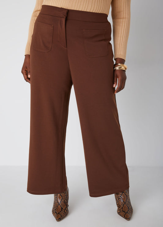 High Rise Ponte Wide Leg Pants