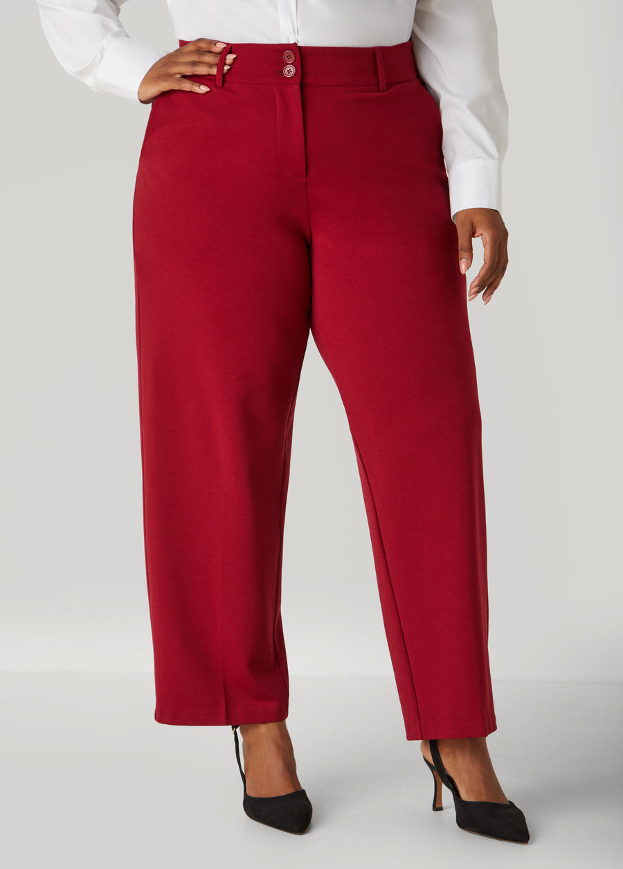 Plus Size Ponte Straight Leg Trouser