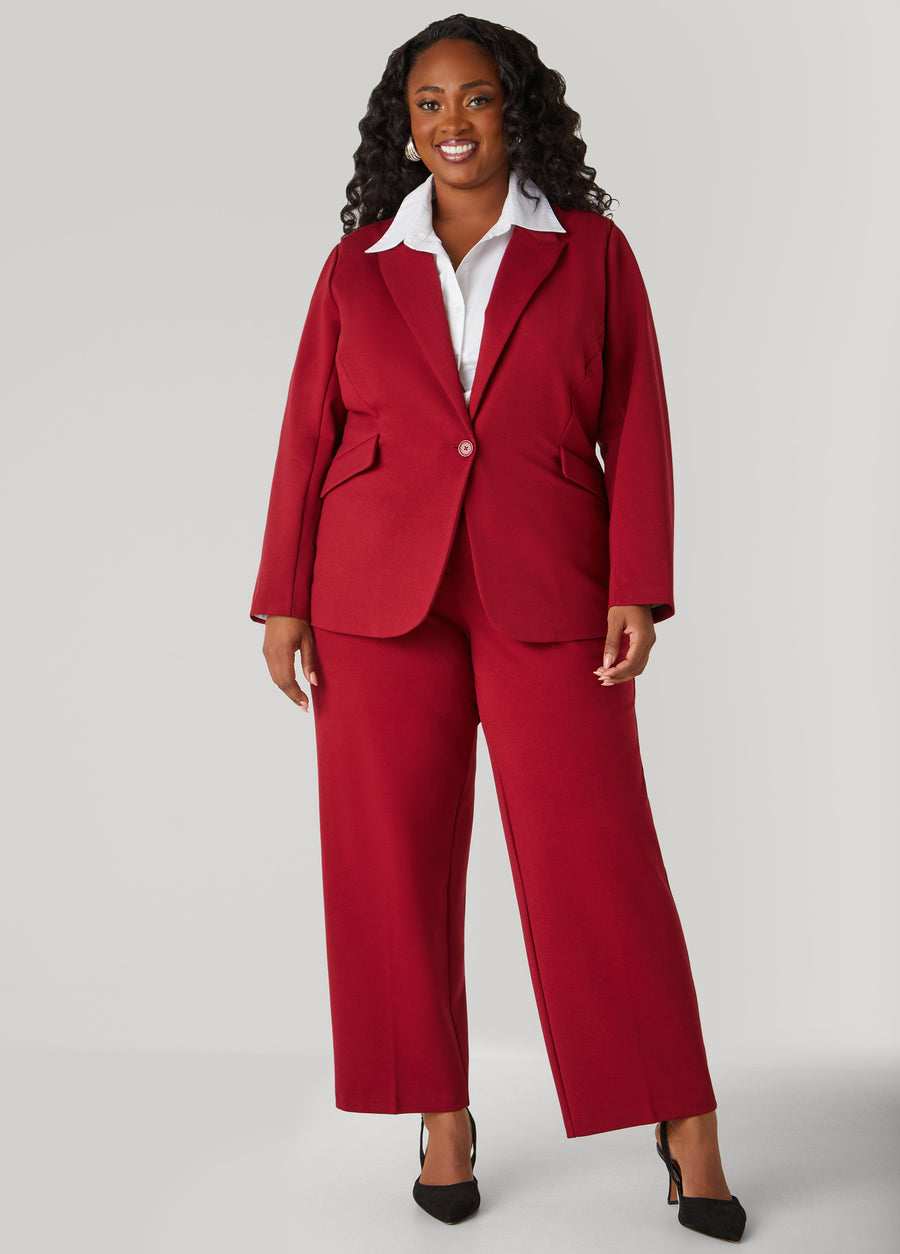 Plus Size Ponte Straight Leg Trouser