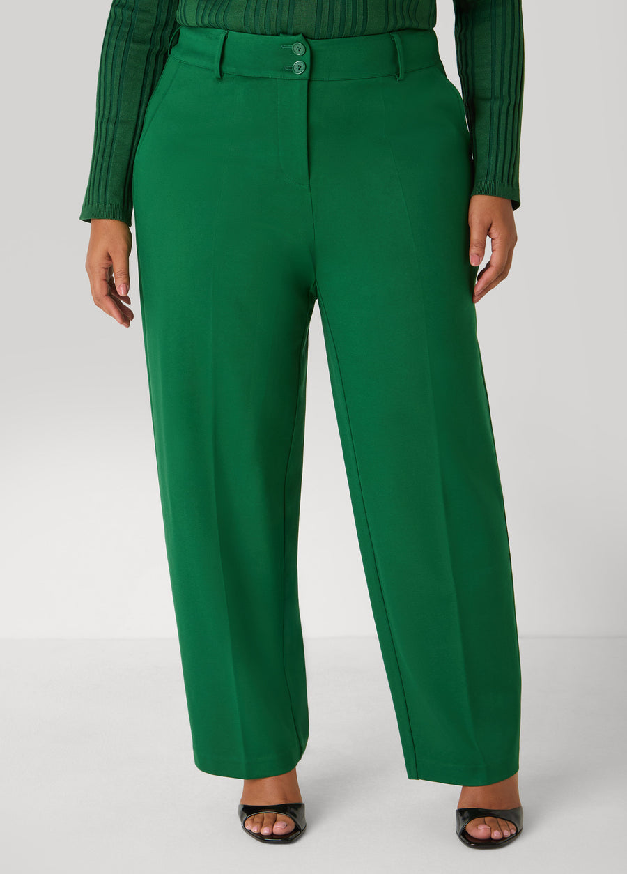 Plus Size Straight Leg Ponte Trousers