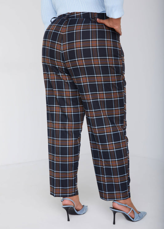 Tapered Plaid Ankle Pants