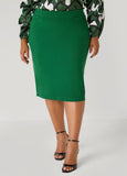 Ponte Slip On Pencil Skirt