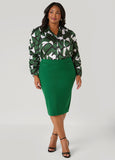 Ponte Slip On Pencil Skirt