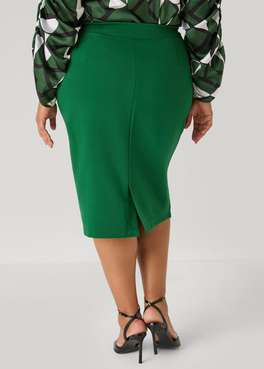 Ponte Slip On Pencil Skirt