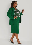 Plus Size Ponte Slip On Pencil Skirt