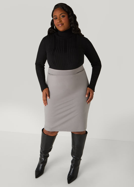 Plus Size Ponte Pencil Skirt