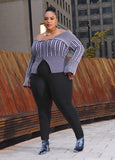 Plus Size High Waist Ponte Leggings Black High Rise Stretchy Pants