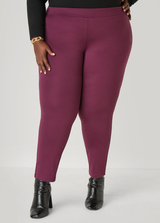 High Waist Pull On Ponte Leggings