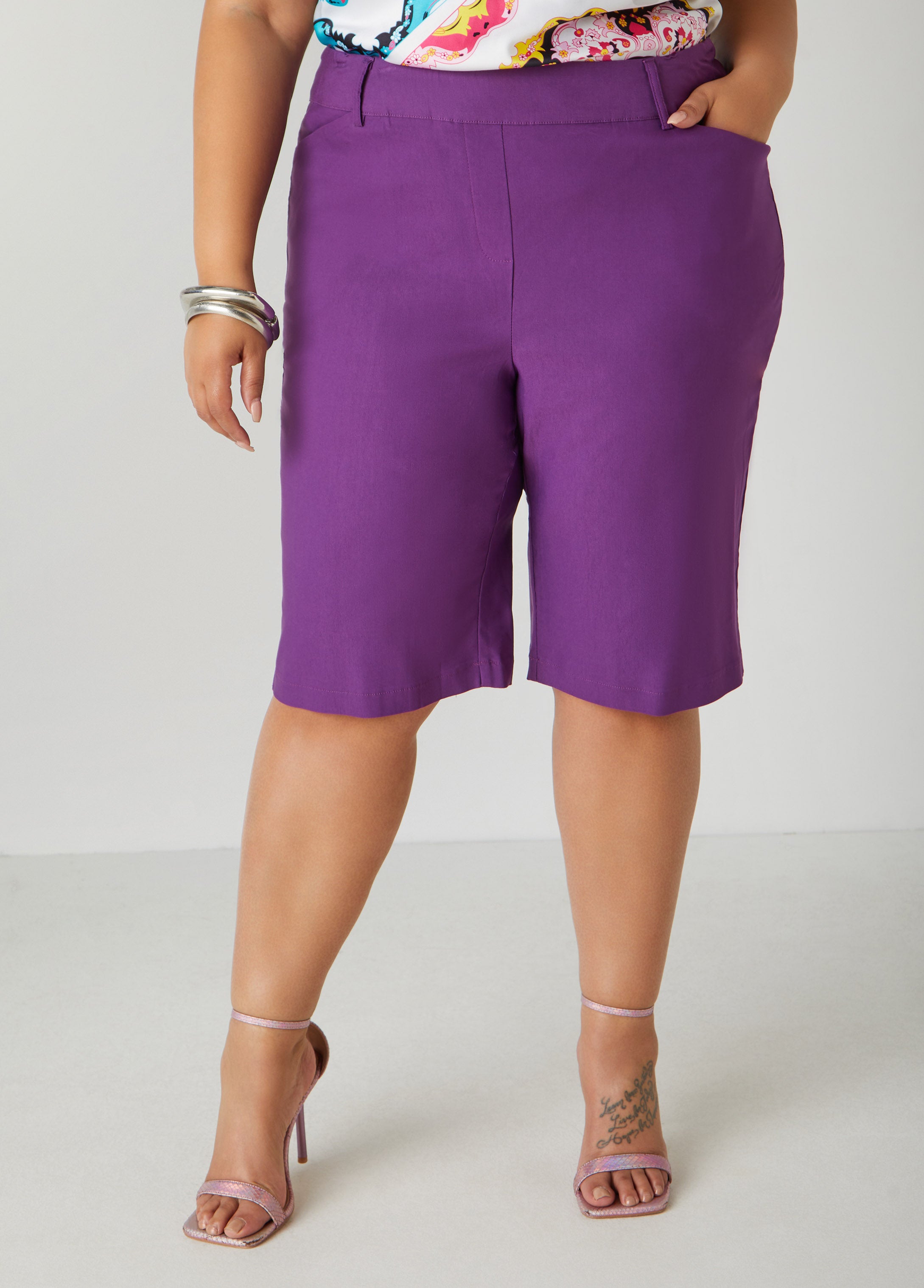 Plus Size Millennium High Rise Bermuda Shorts