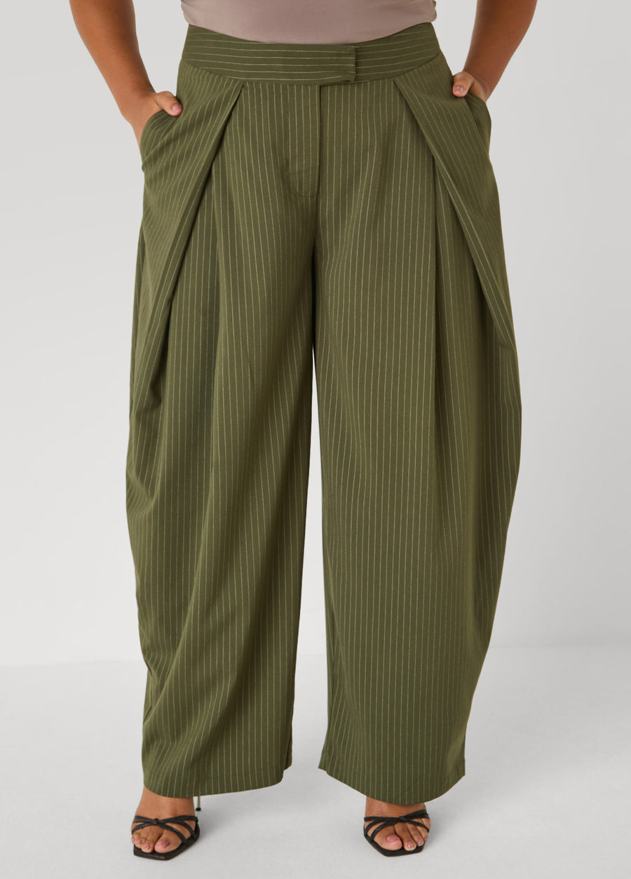 Striped Wide Leg Envelope Pants