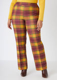 Plus Size plaid print trousers plus size work pants plus size pants