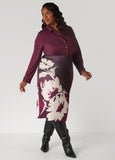 Floral Satin Midi Skirt