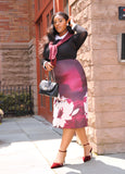 Plus Size Floral Midi Skirt Plus Size Flower Midaxi Skirt