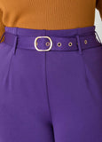 Belted Ponte Straight Leg Pants