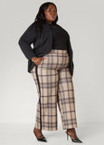 Plaid Ponte Wide Leg Pants