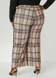 Plaid Ponte Wide Leg Pants