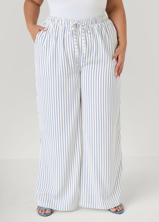 Pinstriped Wide Leg Pants
