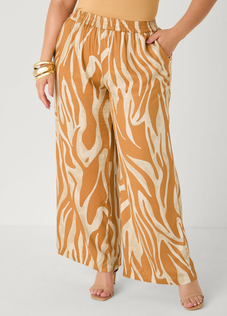 Zebra Print Wide Leg Pants – Ashley Stewart