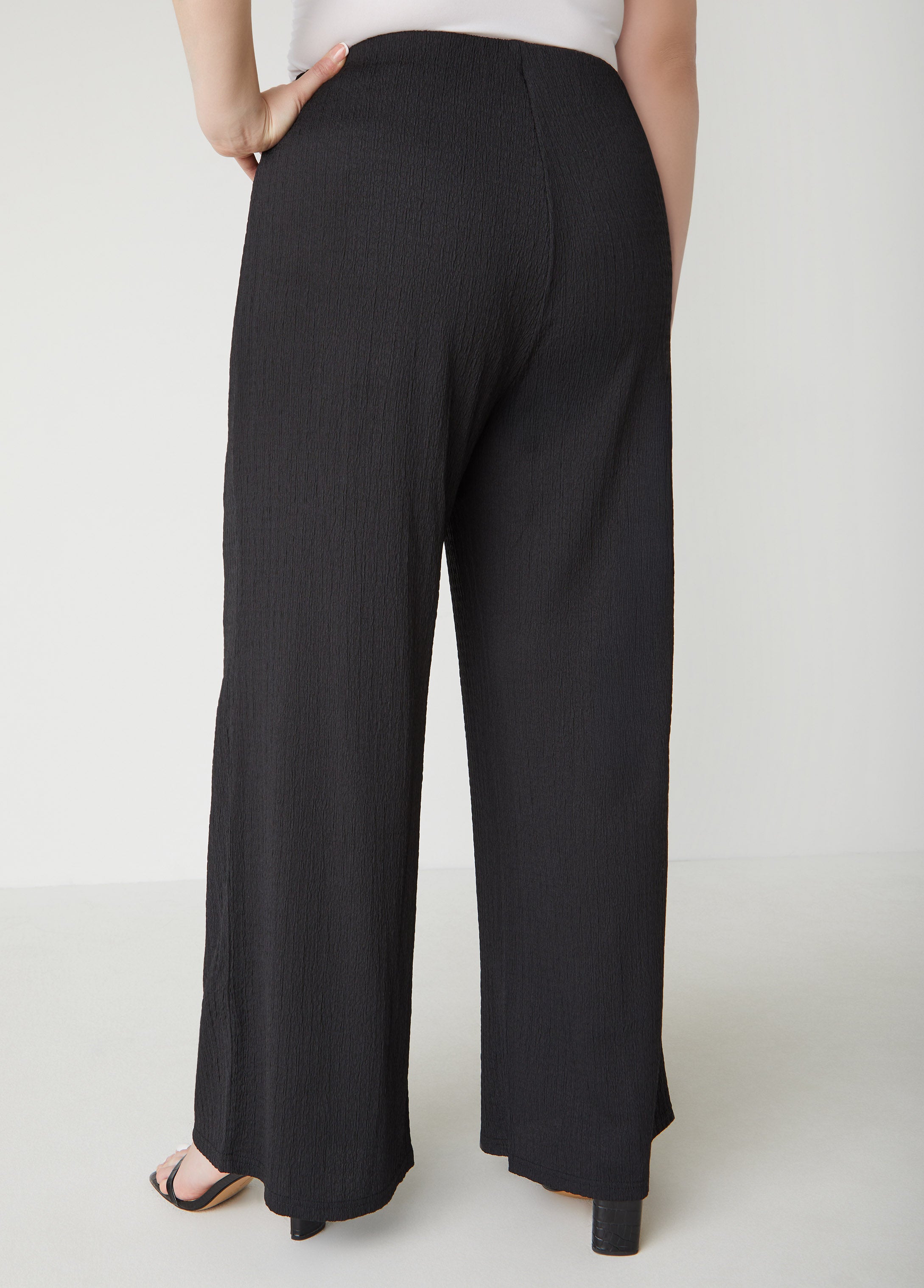 Textured Knit Straight Leg Pants