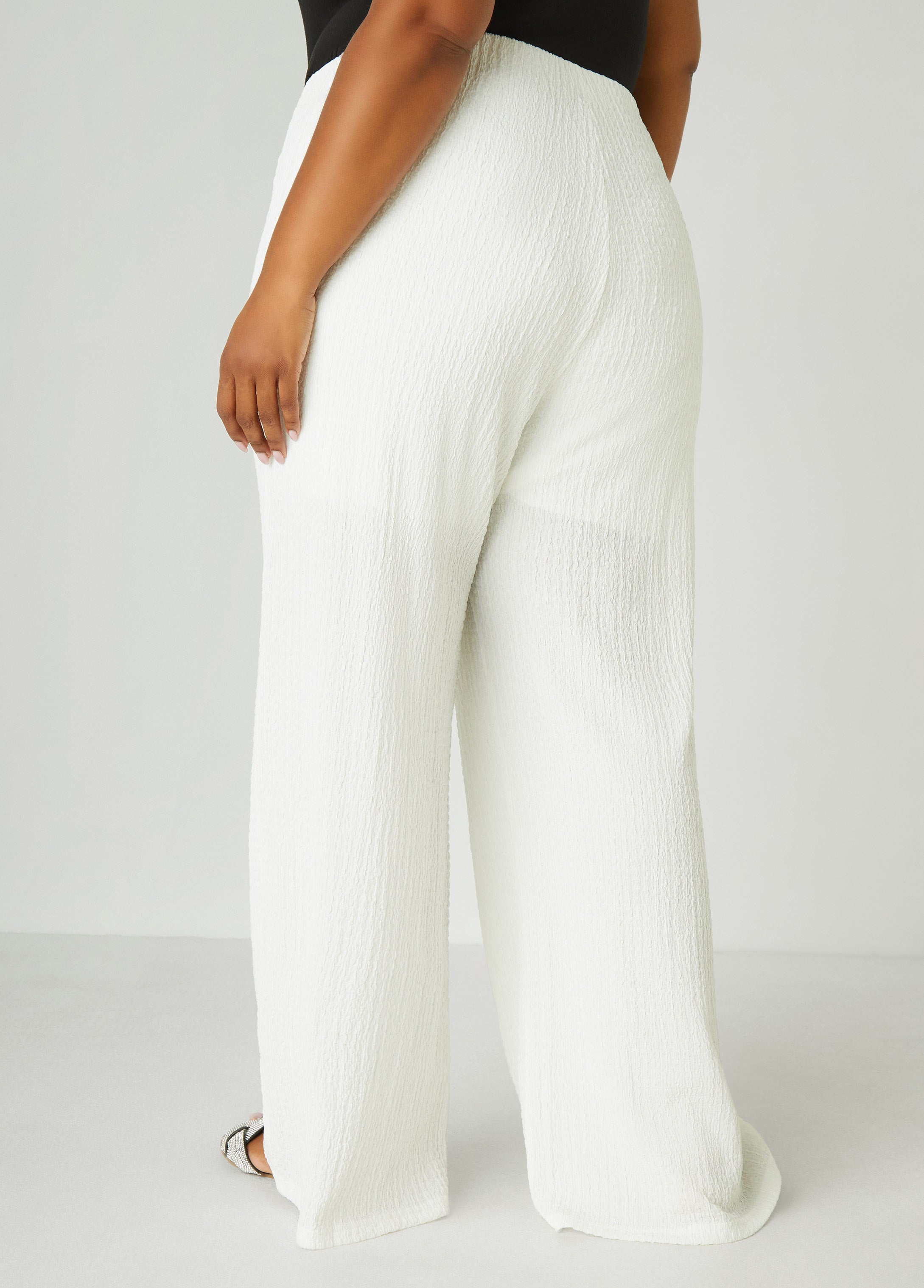 Textured Knit Straight Leg Pants