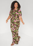 Camo Print Wide Leg Pants