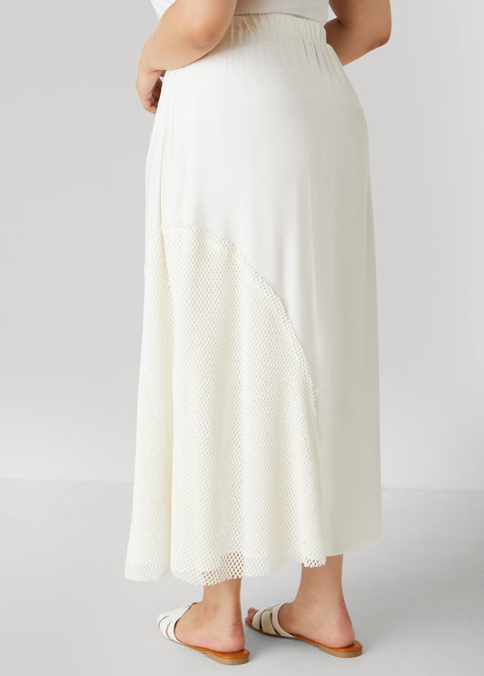 Fishnet Paneled Maxi Skirt