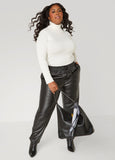 Faux Leather Drawstring Pants