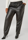 Faux Leather Drawstring Pants