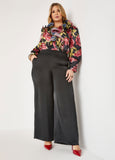 Satin High Rise Wide Leg Pants