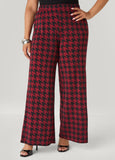 Plus Size Houndstooth Wide Leg Pants
