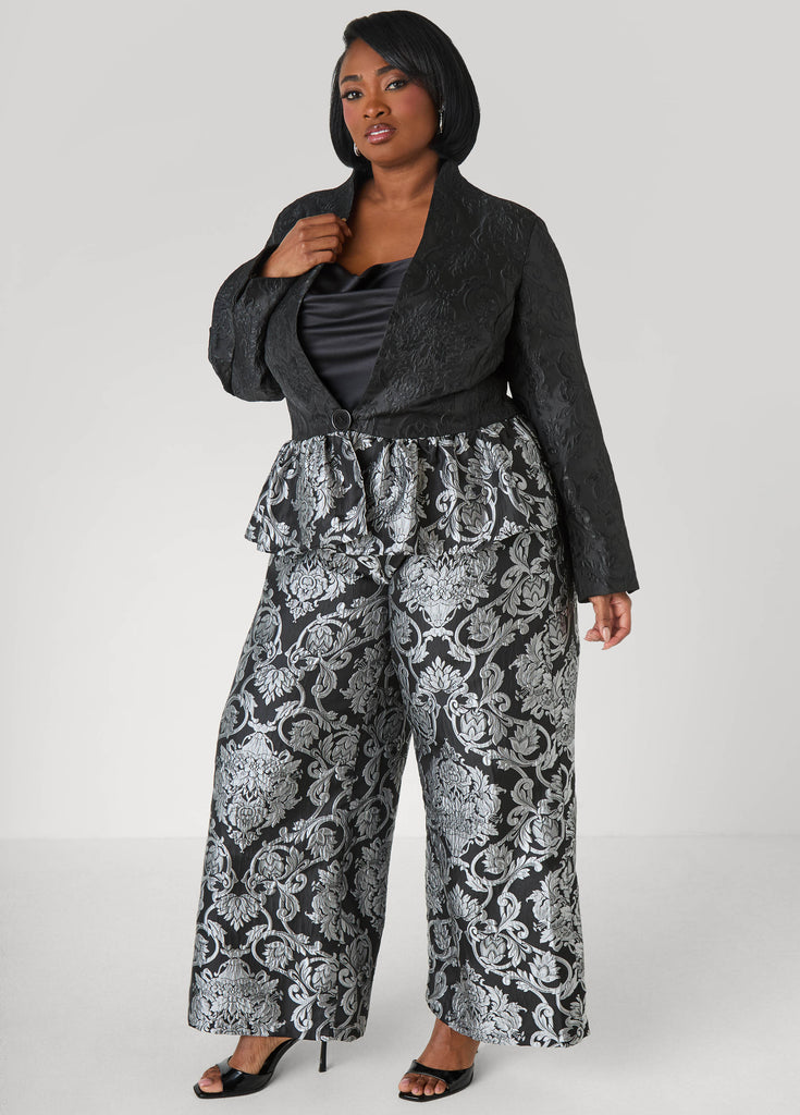 Jacquard Wide Leg Pants – Ashley Stewart