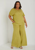 Plus Size Pull On Wide Leg Pants