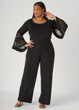 Seamed High Waist Wide Leg Pants