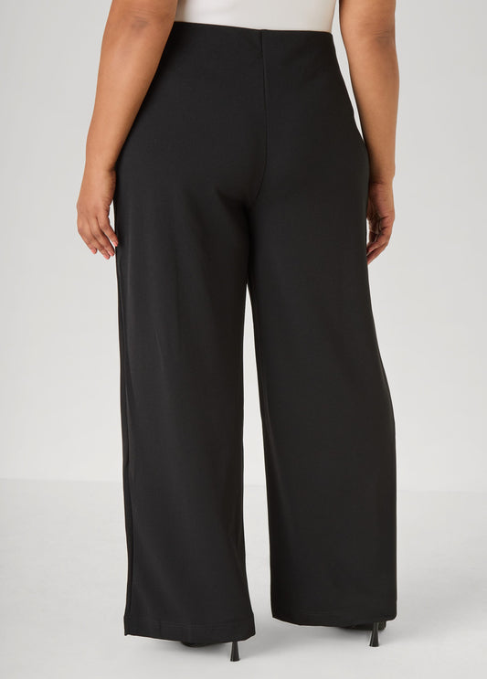 Seamed High Waist Wide Leg Pants